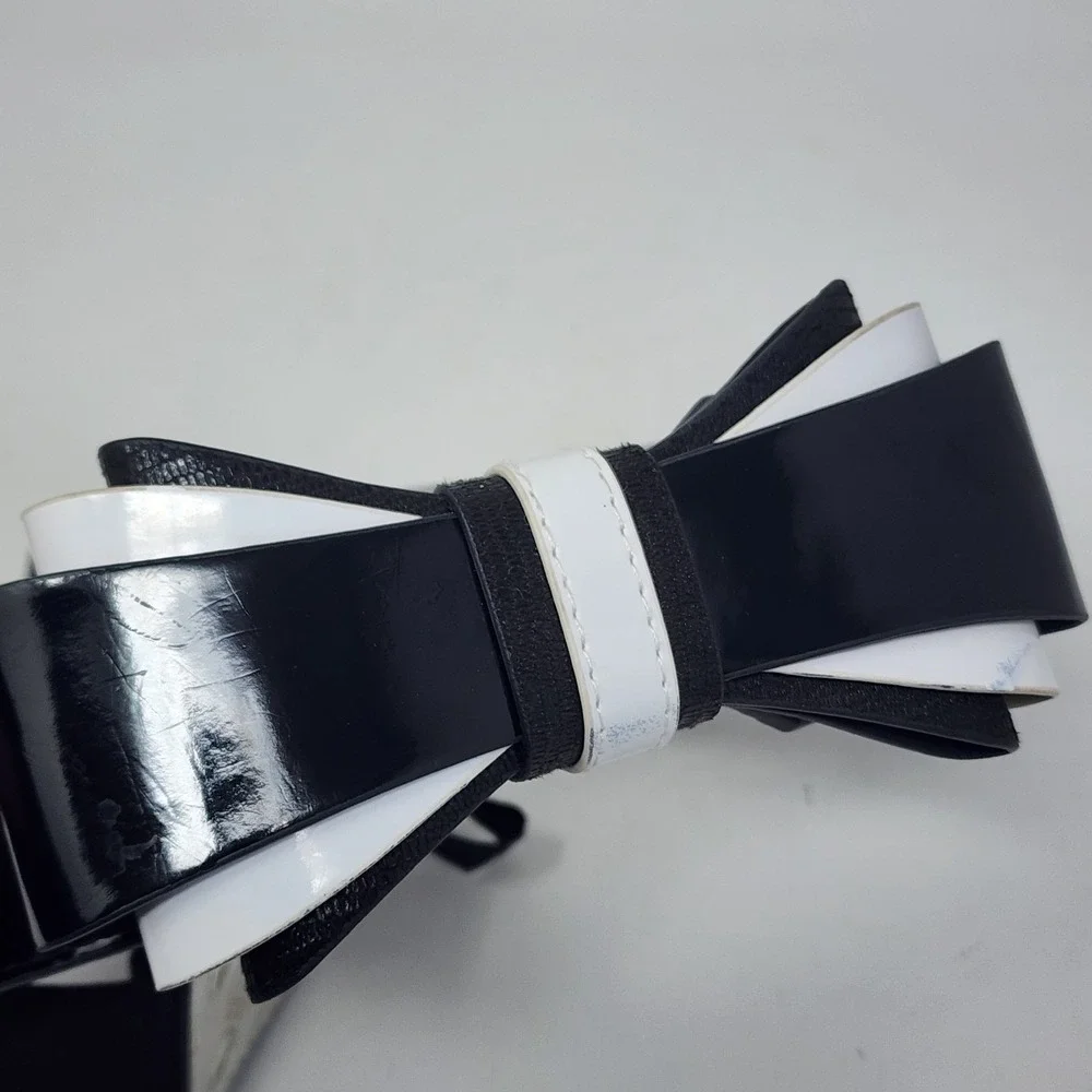 White House Black Market Big Bow Belt  Women's S Patent Carrie Bradshaw 90's